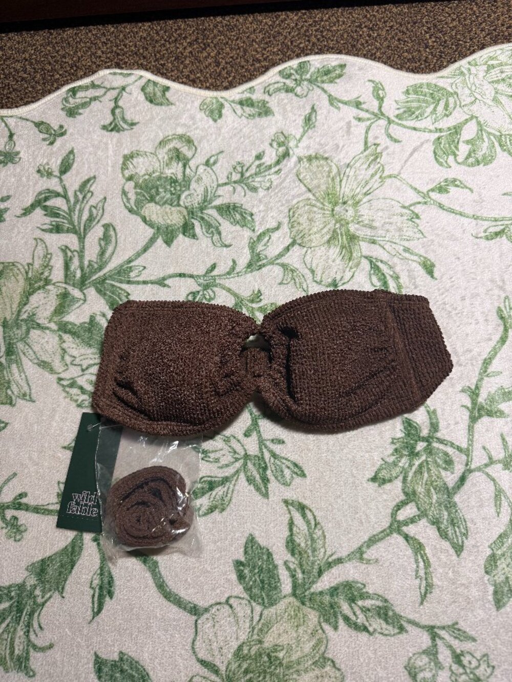 wild fable brown bikini top with keyhole cutout
